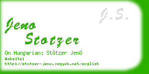 jeno stotzer business card